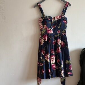 Floral Navy Midi Dress